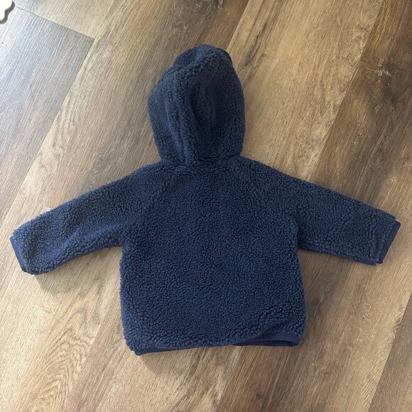 Ralph Lauren Fleece, Teddy Bear Ear Jacket in Navy - Picture 6 of 8